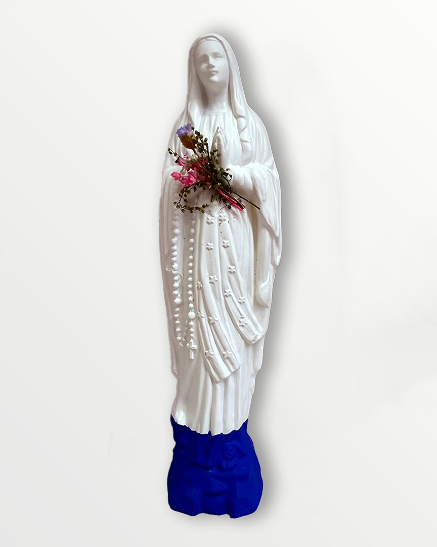 Statuette Vierge fleurie 17 cm