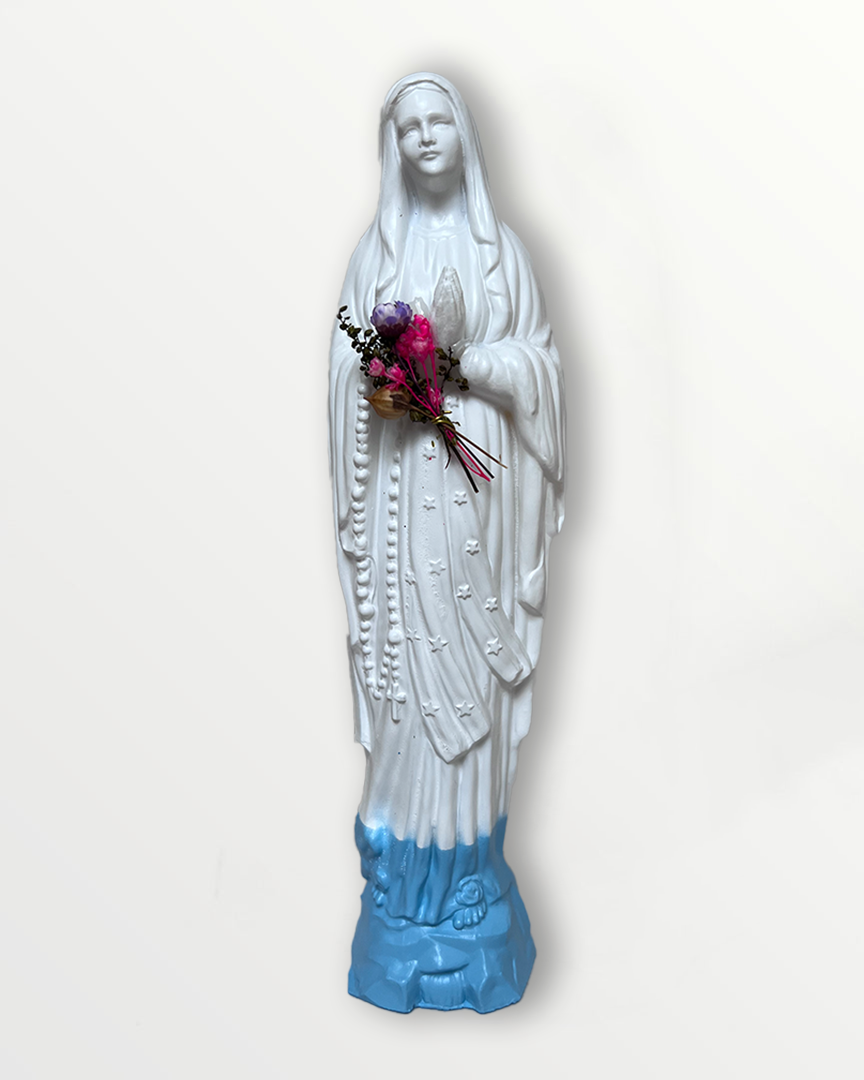 Statuette Vierge fleurie 17 cm