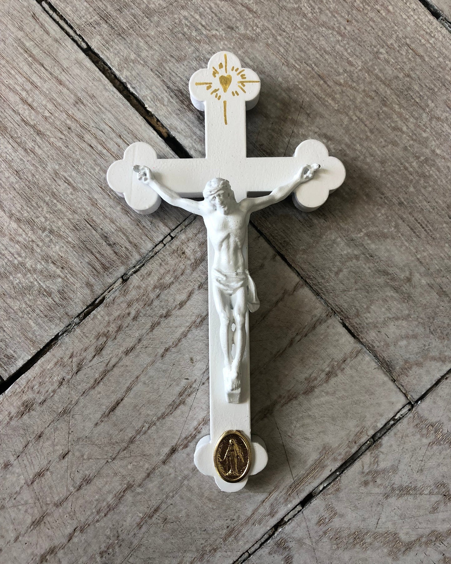 Crucifix mini blanc