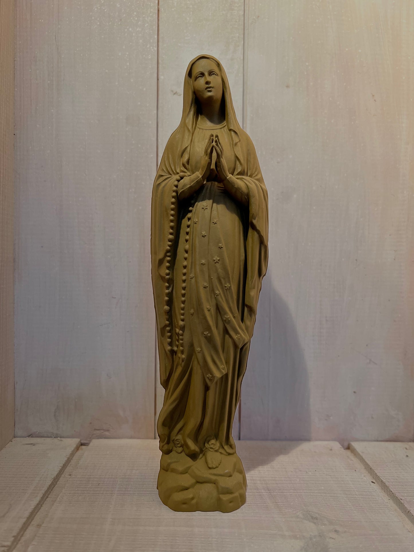 Statuette Vierge 20 cm Couronnée Fleurie