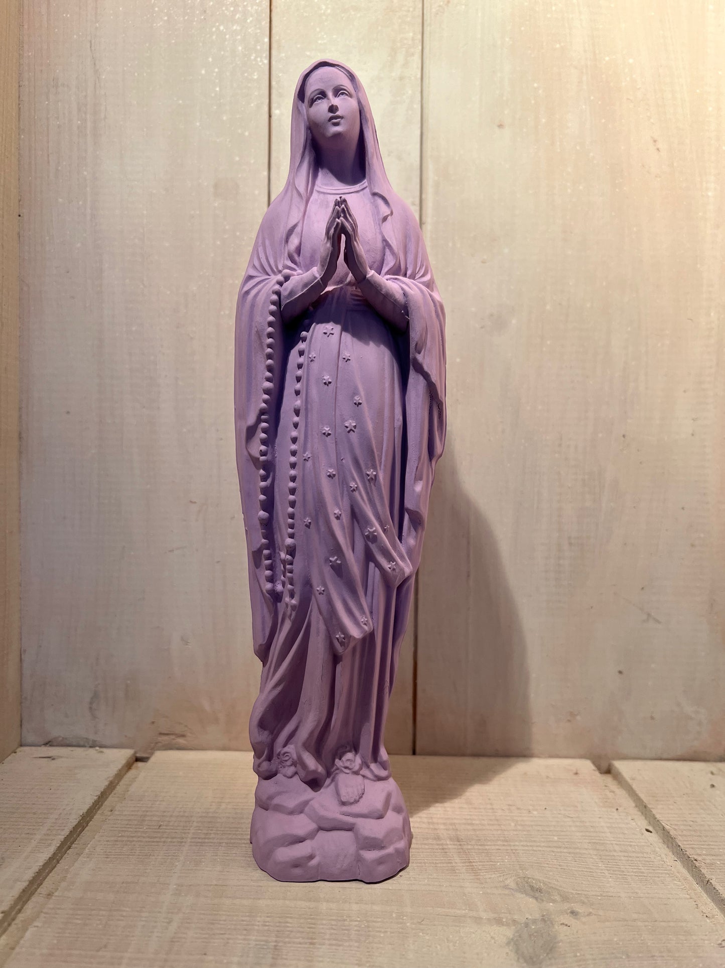 Statuette Vierge 20 cm Couronnée Fleurie