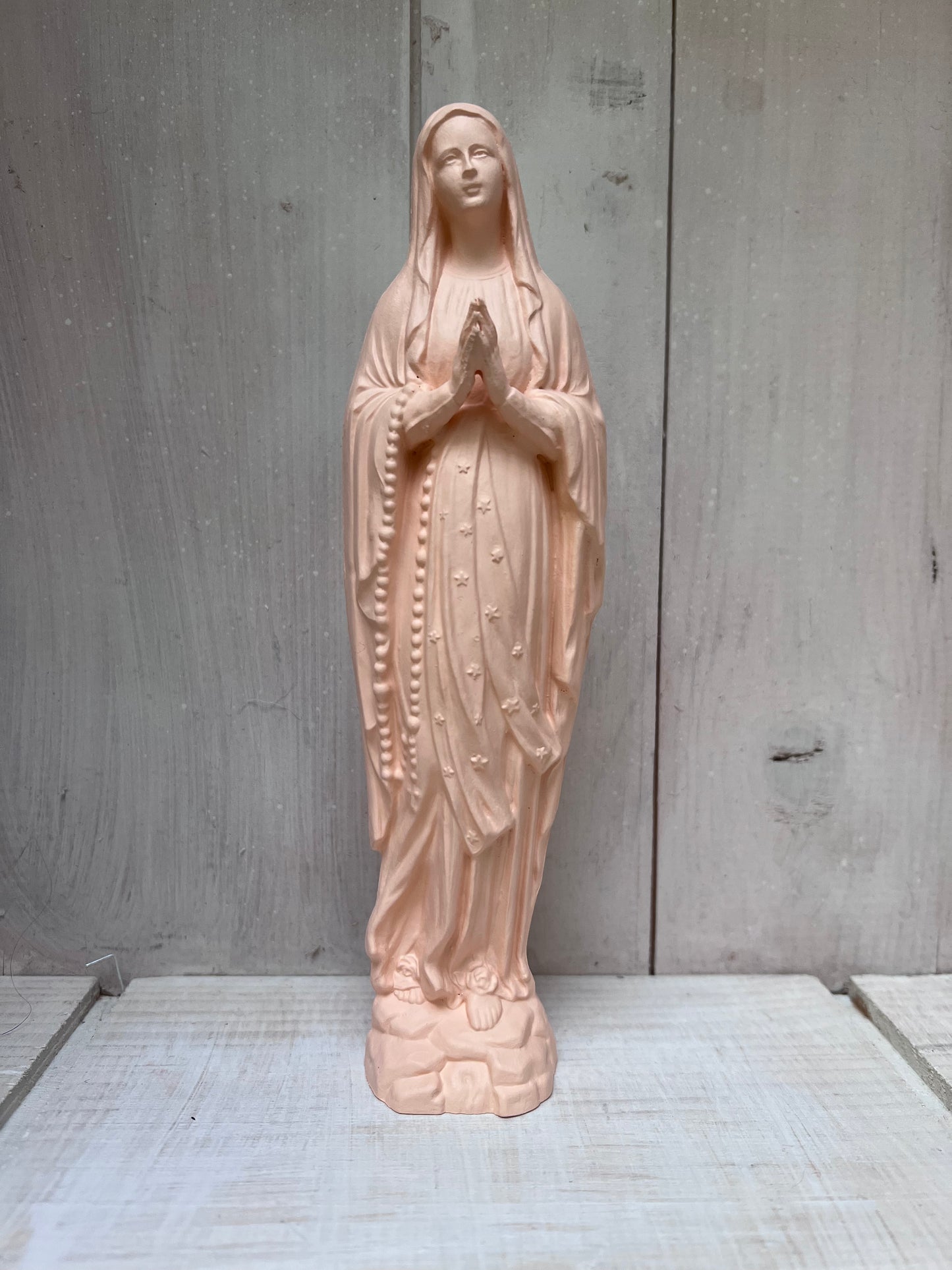 Statuette Vierge 20 cm Couronnée Fleurie