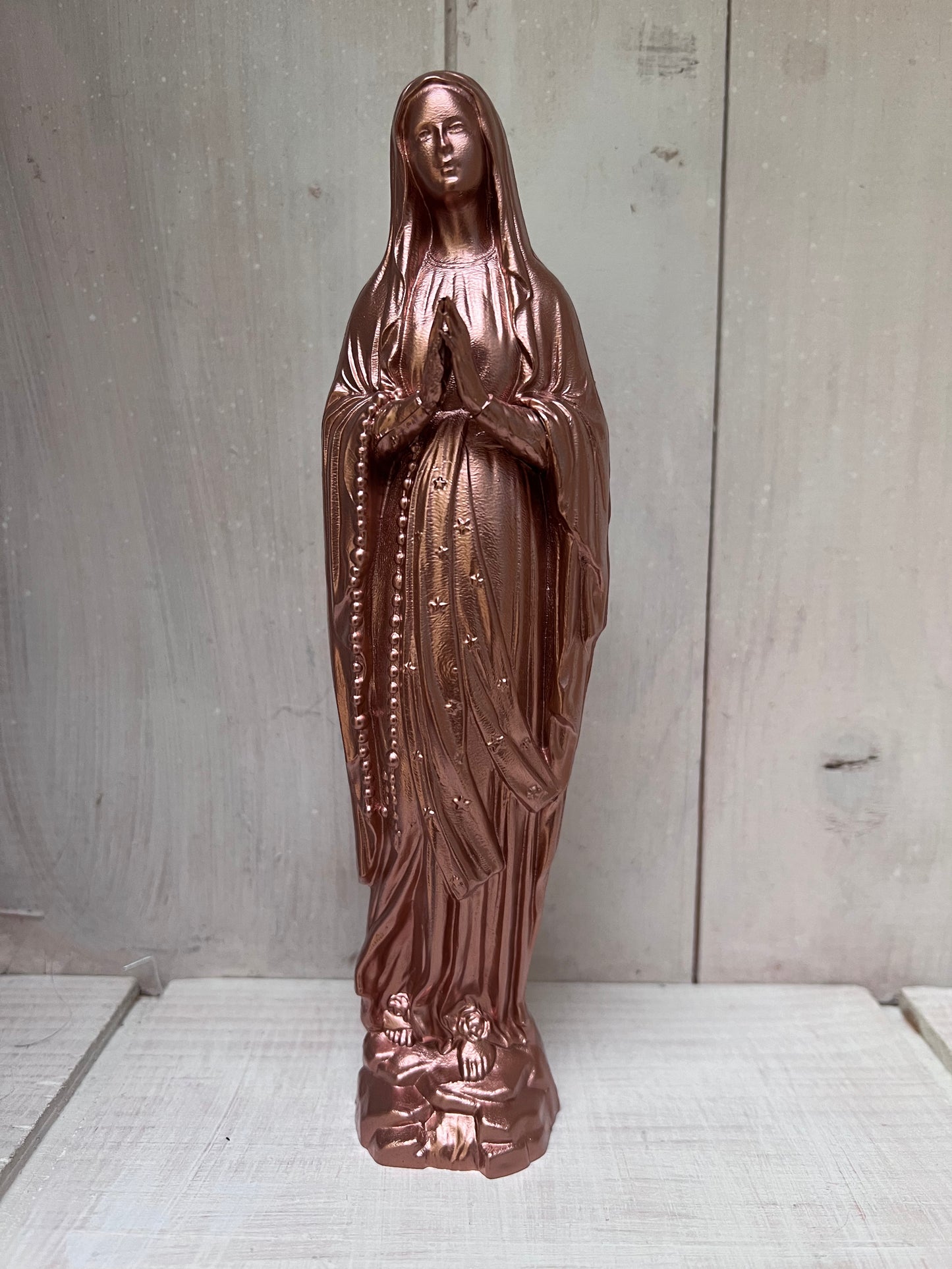Statuette Vierge 20 cm Couronnée Fleurie
