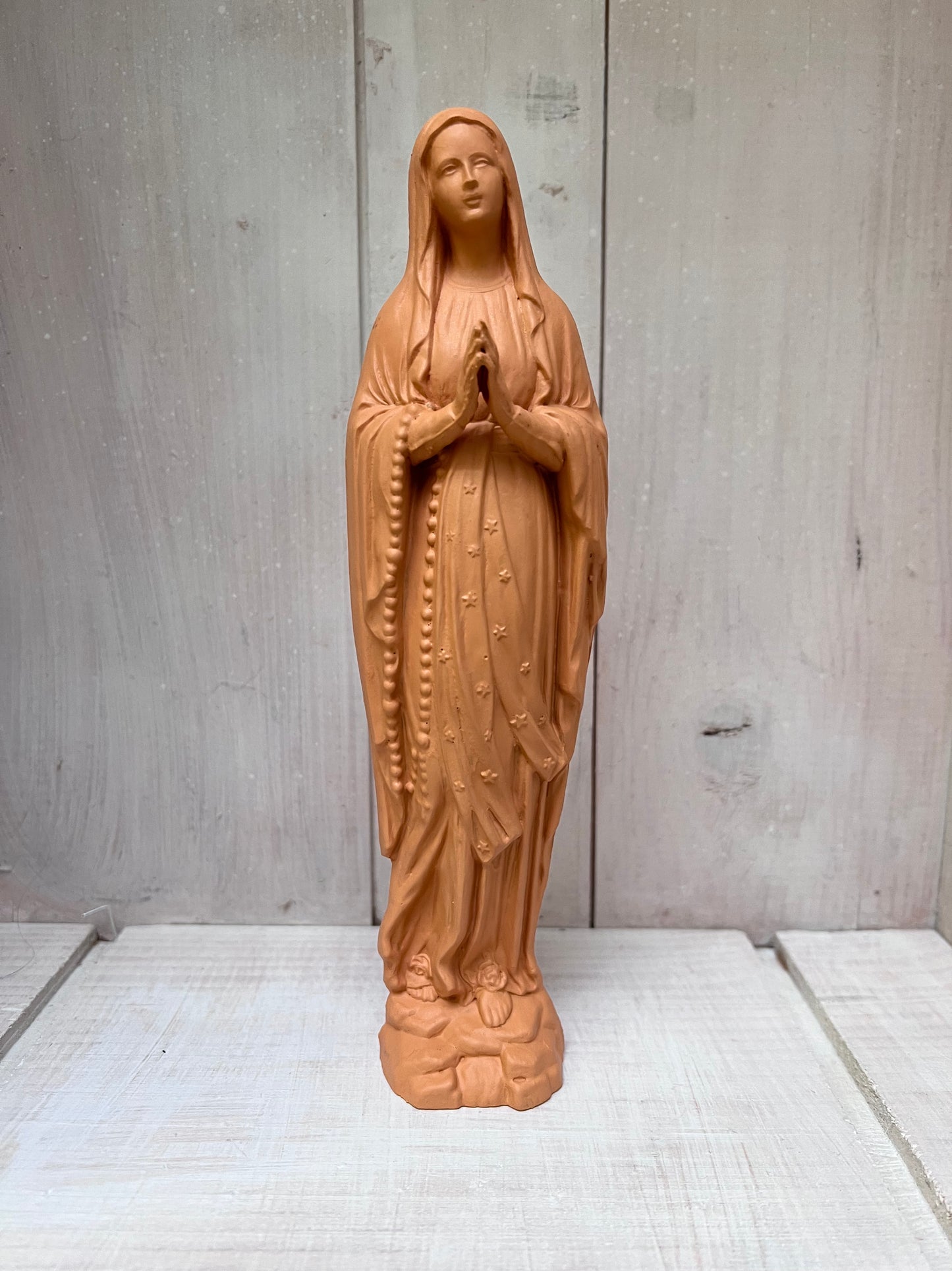 Statuette Vierge 20 cm Couronnée Fleurie