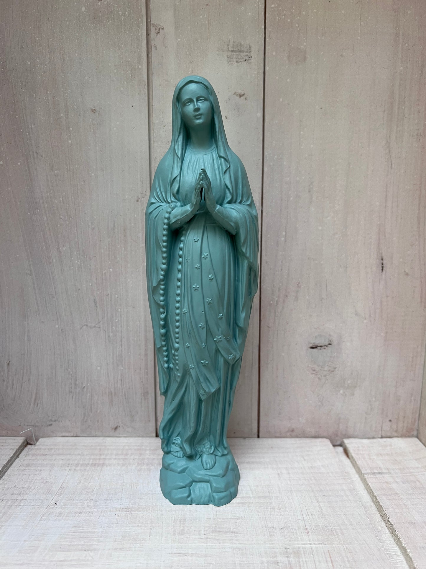 Statuette Vierge 20 cm Couronnée Fleurie
