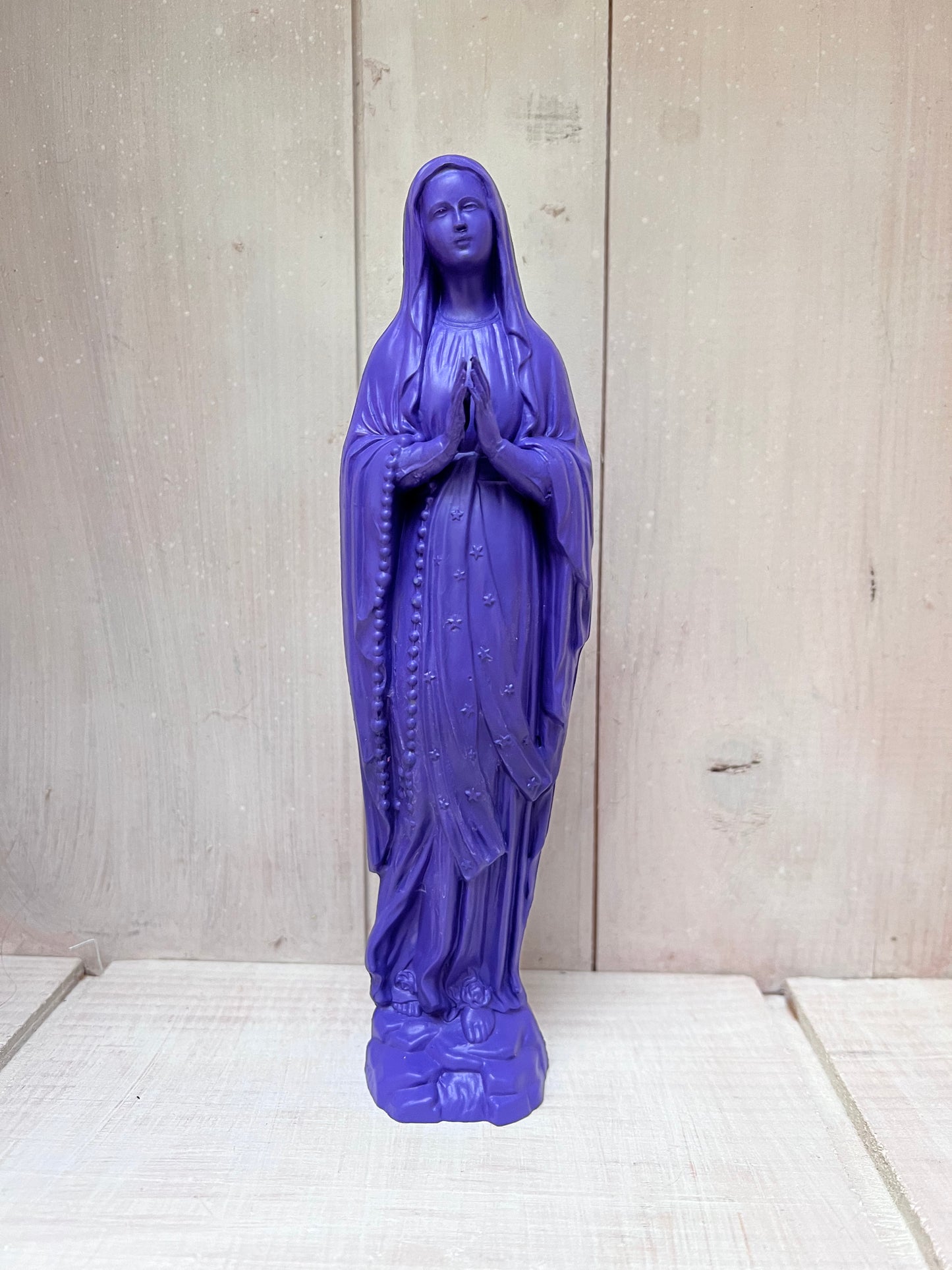 Statuette Vierge 20 cm Couronnée Fleurie