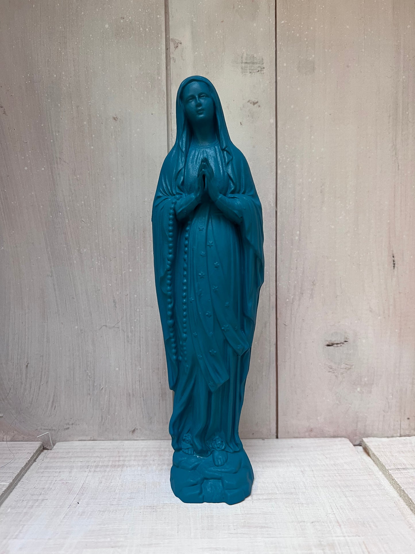 Statuette Vierge 20 cm Couronnée Fleurie