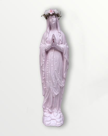 Statuette Vierge 25 cm couronnée fleurie