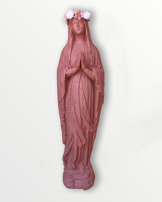 Statuette Vierge 20 cm couronnée fleurie