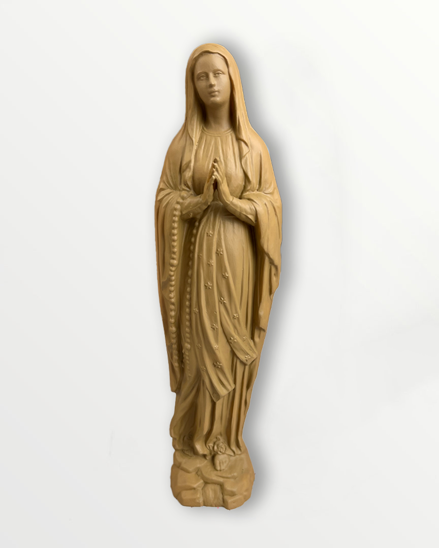 Statuette de la Vierge couronnée de fleurs