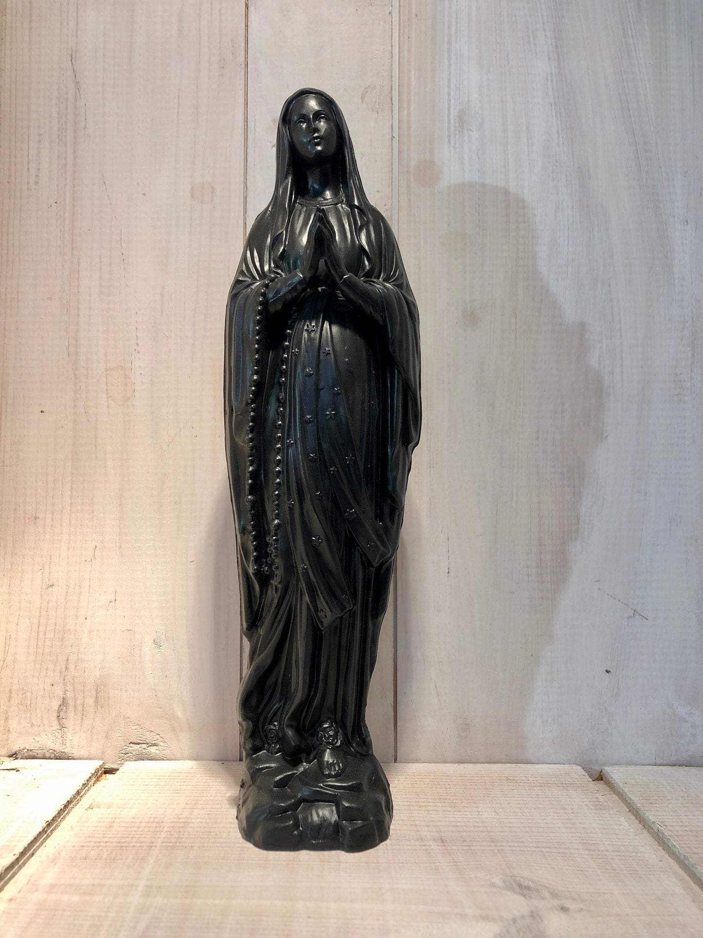 Statuette Vierge 20 cm Couronnée Fleurie