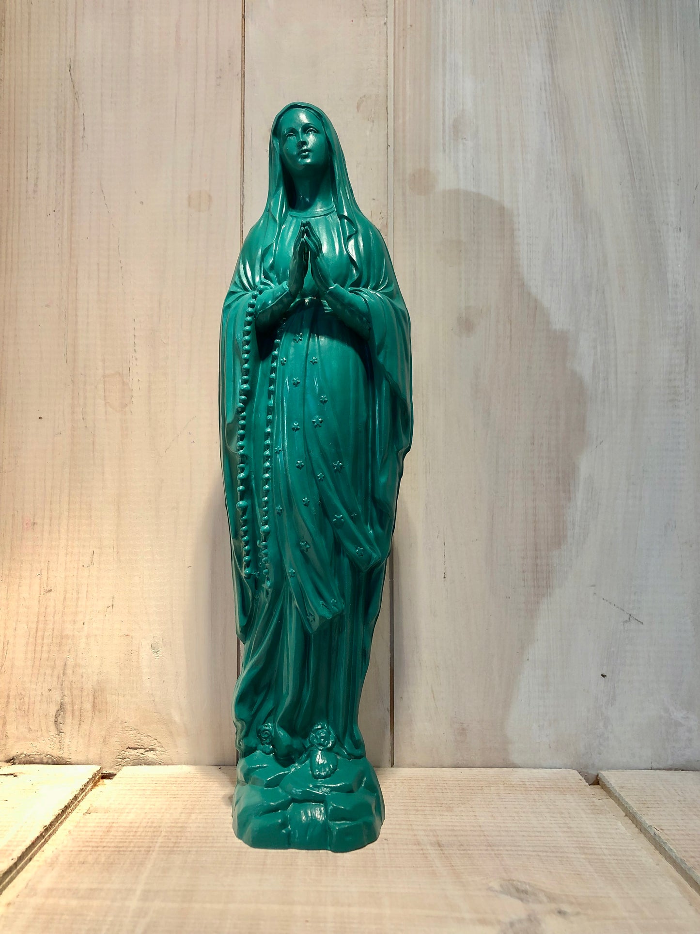 Statuette Vierge 20 cm Couronnée Fleurie
