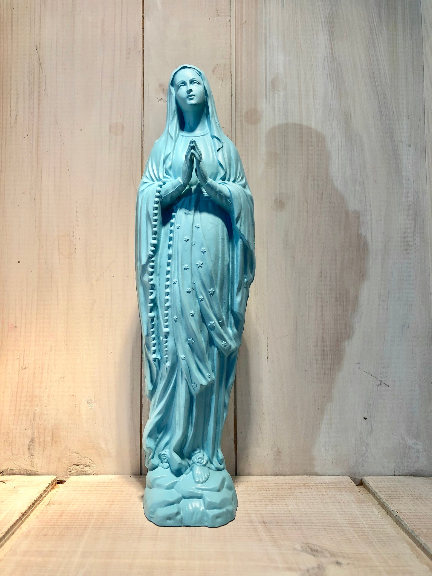 Statuette Vierge 20 cm Couronnée Fleurie