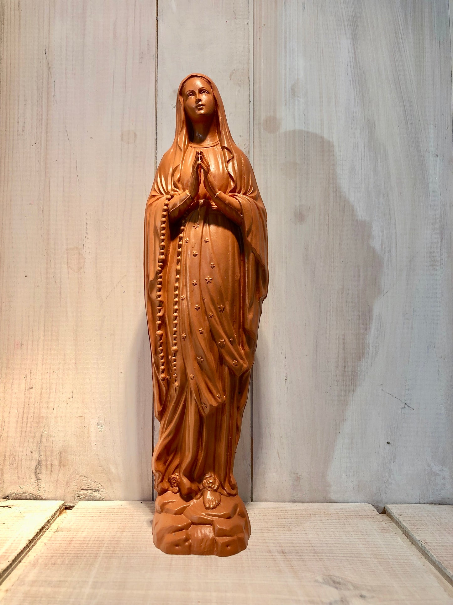Statuette Vierge 20 cm Couronnée Fleurie
